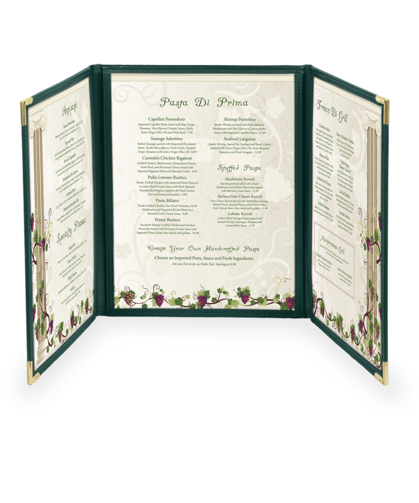 3 fold menu covers