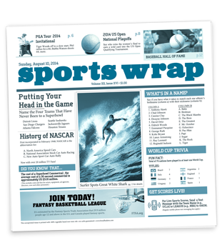 Sportswrap Newsprinted Tissue Liner
