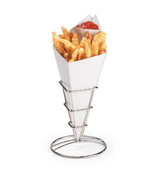 Square Chrome Fry Cone
