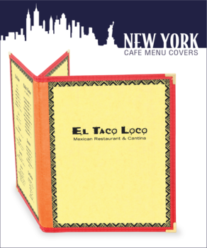 triple booklet new york series cafe menu cover