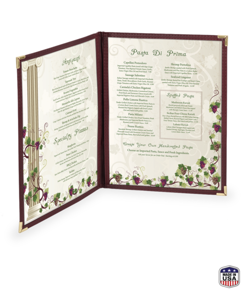 Double Imitation Leather Menu Covers