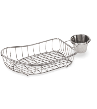 Mini Stainless Steel Boat Basket with Condiment Holder