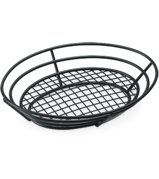 Grid Bottom Black Powder Coated Basket