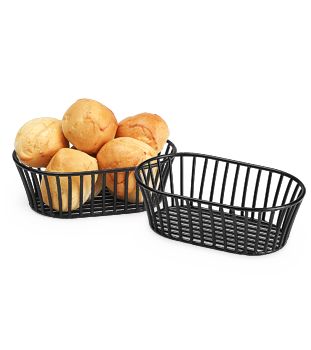 Short Black Tuscan Style Oval Basket
