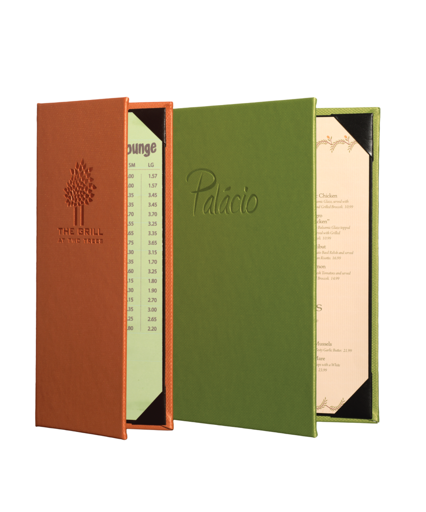 milano leather menu covers menu shoppe