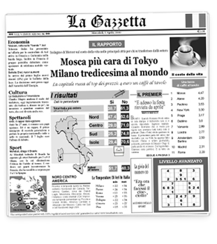 La Gezzetta Italian Newsprinted Tissue Liner