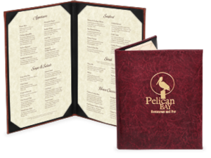 Faux Cowhide Menu Covers