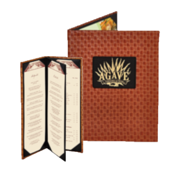 Faux Leather Basketweave Menu Covers image