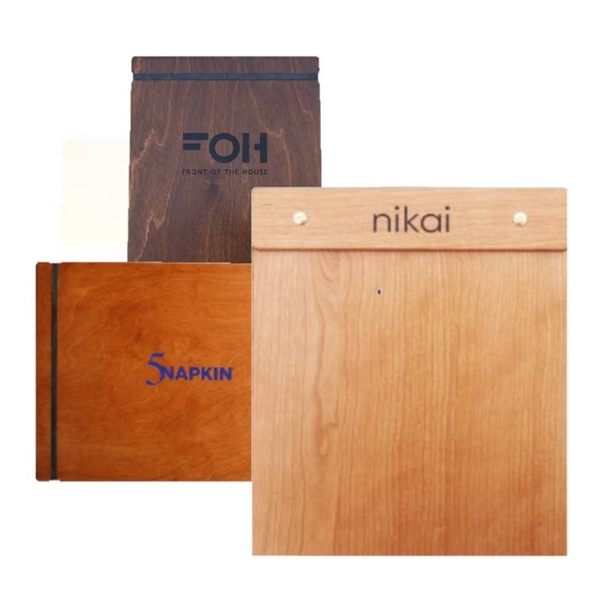 Wood Menu Boards<br>With Rubberbands or Wood Bars image