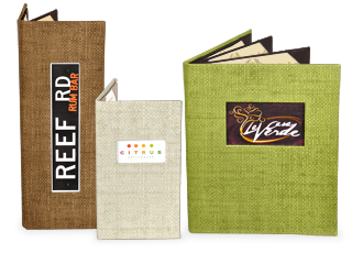 Natural Basketweave Menu Covers