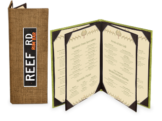 Natural Basketweave Menu Covers