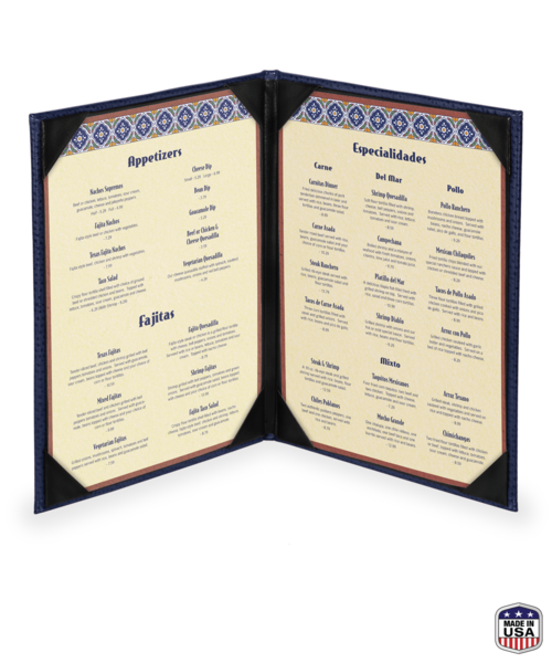 Double Faux Ostrich Menu Covers