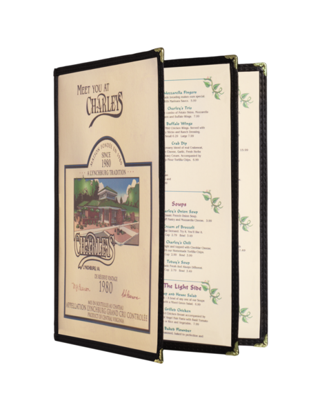 Triple Booklet Cafe Style Menu Covers