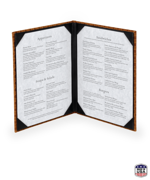 Double Basketweave Menu Cover