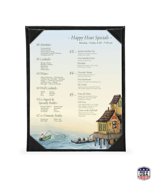 Single Cowhide Menu Cover