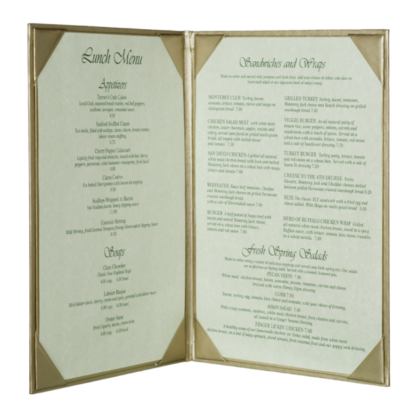 Double Brushed Metallic Menu Covers (Two View)