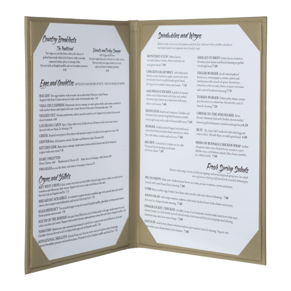 Clear Page Protectors for Casemade Menu Covers