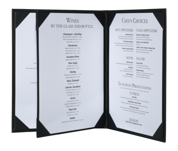 Triple Booklet Summit Linen Menu Covers (Four View)