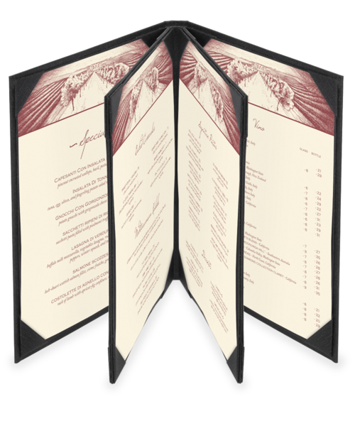 Quad Booklet Summit Linen Menu Covers (Six View)