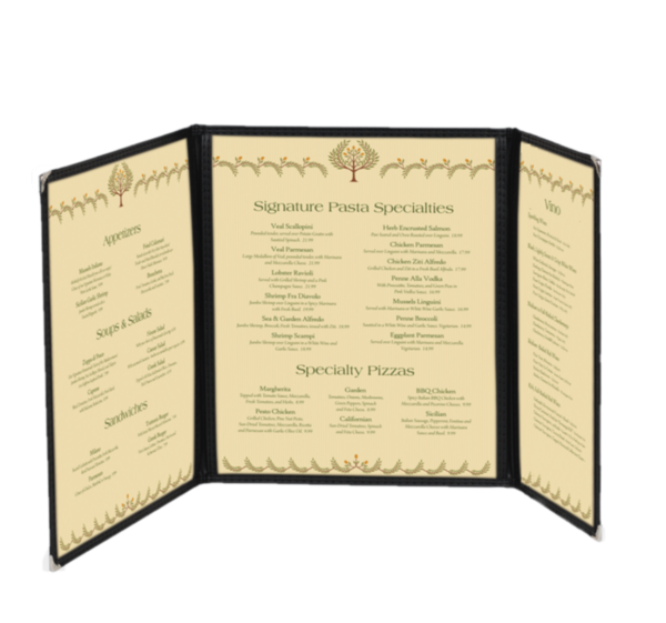 Three-and-a-Half Cafe Style Menu Covers