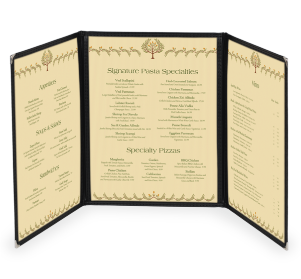 Double Cafe Style Menu Covers