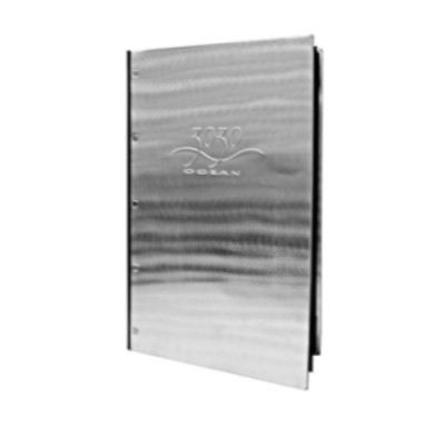 Triple Booklet Brushed Metallic Menu Covers (Four View)