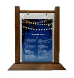 Wooden Double Post Menu Holder