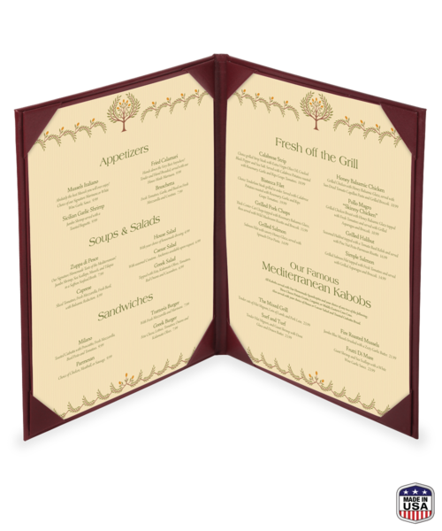 Double Imitation Leather Menu Covers