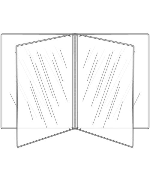 Quad Booklet Crystal Clear Menu Covers