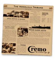 Image Honolulu Tribune Newsprinted Tissue Liners