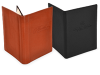 Image Genuine Full Grain Milled and Distressed Leather Menu Covers