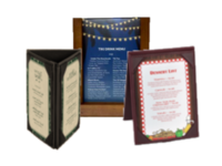 Image Table Stands, Table Tents and A-Frames<br>Wood, Leatherette & Cafe Style