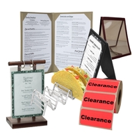 Image Clearance Menu Covers, Table Stands and More!