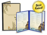 Image CLEARANCE<br>Deluxe Cafe Style Menu Covers<br>Returns and Overruns