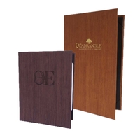Image Acero Wood Grain Faux Leather Menu Covers