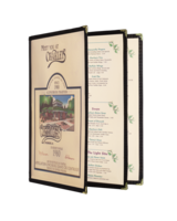 Image IN STOCK<br>Triple Booklet Cafe Covers<br>Black & Burgundy