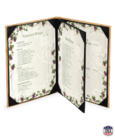 Image Triple Booklet Faux Cork Menu Covers (Four View)