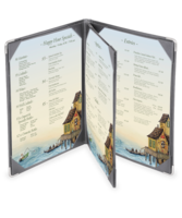 Image Triple Booklet Metallic Menu Covers (Four View)