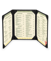Image Triple Continuous Bonded Leather Menu Covers (Three View)