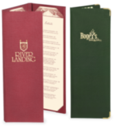 Image Bistro Menu Covers<br>Smaller Menus with 1-4 Views<br>In Leatherette, Metallic or Summit Linen