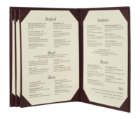 Image Quad (and Larger) Booklet Leatherette Menu Covers (Six+ View)