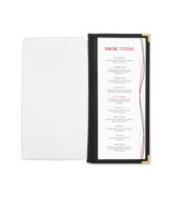 Image Half Width Menu Pocket with Fabric Binding - 4.25 in. x 11 in.